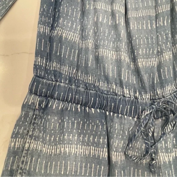 Cloth & Stone Blue Printed Off-Shoulder Women’s Romper - Picture 5 of 12